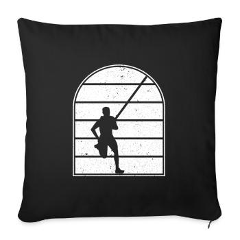 Pole vault - Sofa pillowcase 17,3'' x 17,3'' (45 x 45 cm) - black - Front