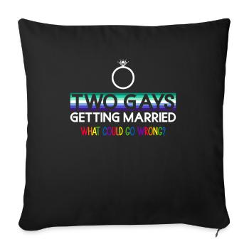 Gay Groom Gay Wedding Gay - Sofa pillowcase 17,3'' x 17,3'' (45 x 45 cm) - black - Front