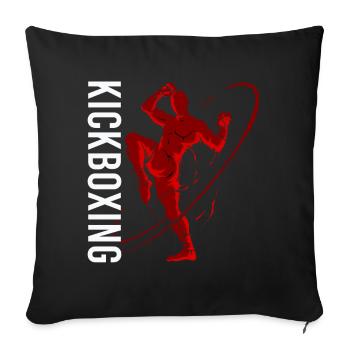 Kickboxer Arts Martiaux Kickboxing Kickboxen - Housse de coussin décorative 45 x 45 cm - noir - Devant