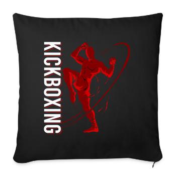 Kickboxer Arts Martiaux Kickboxing Kickboxen - Housse de coussin décorative 45 x 45 cm - noir - Devant