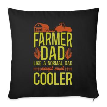 Farming Farmer Dad Father Tractor - Sofa pillowcase 17,3'' x 17,3'' (45 x 45 cm) - black - Front