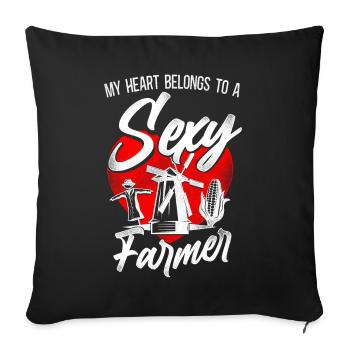 Farming Farmer Girl Wife - Sofakissenbezug 45 x 45 cm - Schwarz - Vorne