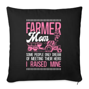 Farming Farmer Mom Mother Tractor - Sofakissenbezug 45 x 45 cm - Schwarz - Vorne