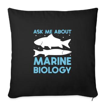 Marine biology - Sofa pillowcase 17,3'' x 17,3'' (45 x 45 cm) - black - Front