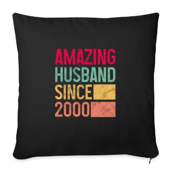 Ehemann seit 2000 - Sofakissenbezug 45 x 45 cm - Schwarz - Vorne