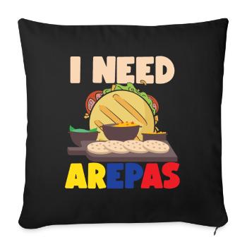 Funny Arepa Colombia - Sofa pillowcase 17,3'' x 17,3'' (45 x 45 cm) - black - Front
