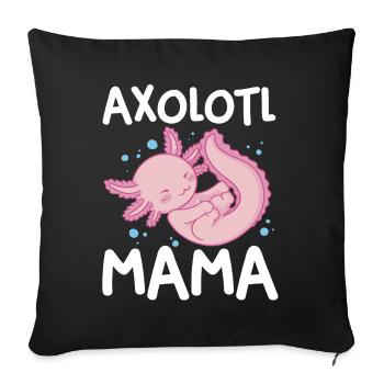 Axolotl Mama - Sofa pillowcase 17,3'' x 17,3'' (45 x 45 cm) - black - Front