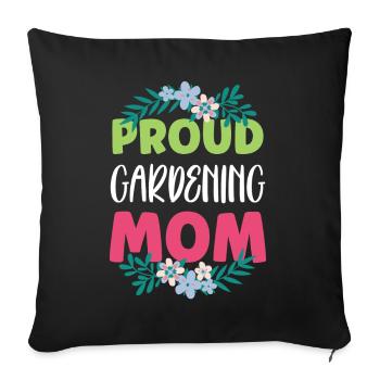 Proud Horticulture Mom Mother Gardener Gardener - Sofa pillowcase 17,3'' x 17,3'' (45 x 45 cm) - black - Front