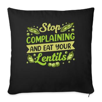Arrêtez de pleurnicher et mangez votre lentille d’objectif - Housse de coussin décorative 45 x 45 cm - noir - Devant