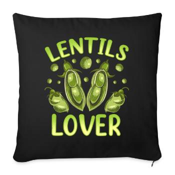 Lentil Lover Lens Lovers Food Lentils - Sofa pillowcase 17,3'' x 17,3'' (45 x 45 cm) - black - Front