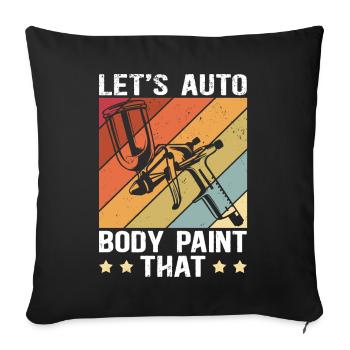 Vehicle Painter Painter Airbrush Gift - Sofa pillowcase 17,3'' x 17,3'' (45 x 45 cm) - black - Front