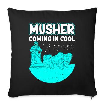 Mushing Sled Dogs Dog Sled Gift - Sofa pillowcase 17,3'' x 17,3'' (45 x 45 cm) - black - Front