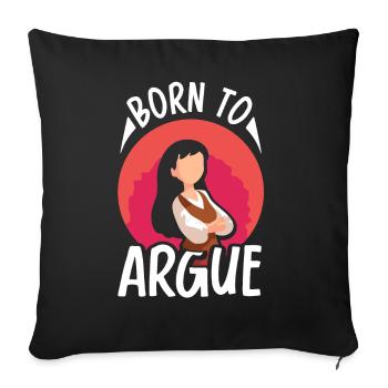 Né pour plaider l’argument de l’avocat - Housse de coussin décorative 45 x 45 cm - noir - Devant