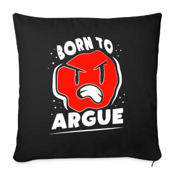 Né pour plaider avocat argumentaire - Housse de coussin décorative 45 x 45 cm - noir - Devant
