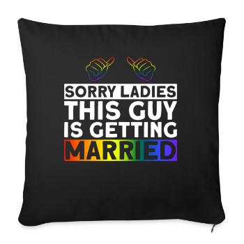 Gay Groom Gay Wedding Gay - Sofa pillowcase 17,3'' x 17,3'' (45 x 45 cm) - black - Front