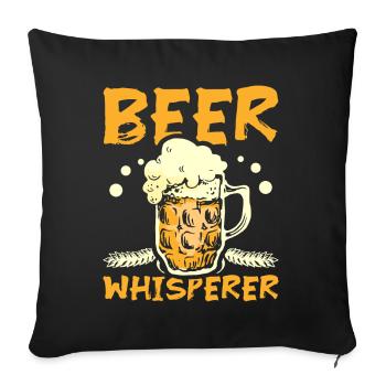 Chuchoteur de bière - Housse de coussin décorative 45 x 45 cm - noir - Devant