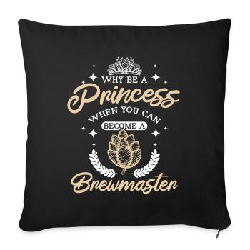 Femmes Fille Princesse maître brasseur - Housse de coussin décorative 45 x 45 cm - noir - Devant