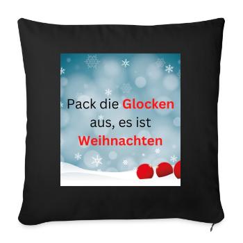 Weihnachtsglocken - Sofakissenbezug 45 x 45 cm - Schwarz - Vorne