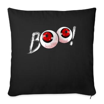 Globes oculaires BOO effrayants pour Halloween - Housse de coussin décorative 45 x 45 cm - noir - Devant