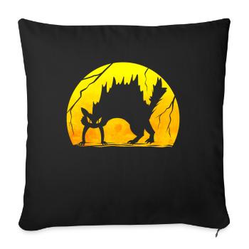 Un chat noir effrayant et effrayé fait une bosse à Halloween - Housse de coussin décorative 45 x 45 cm - noir - Devant