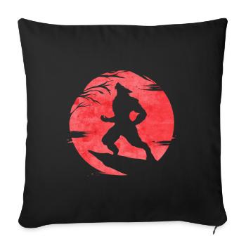 Werewolf Howling In Front Of The Moon On Halloween - Sofakissenbezug 45 x 45 cm - Schwarz - Vorne