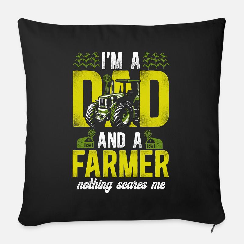 Farming Farmer Dad Father Tractor - Sofa pillowcase 17,3'' x 17,3'' (45 x 45 cm) - black