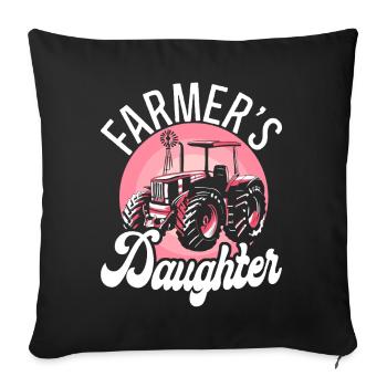 Farming Farmer Daughter Tractor - Sofa pillowcase 17,3'' x 17,3'' (45 x 45 cm) - black - Front