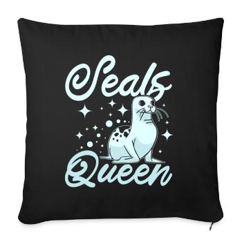 Women Girl Seals queen - Sofakissenbezug 45 x 45 cm - Schwarz - Vorne