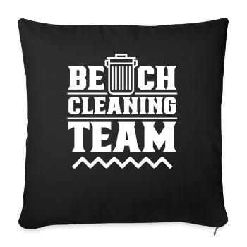 Équipe de nettoyage de plage Nettoyage de plage - Housse de coussin décorative 45 x 45 cm - noir - Devant