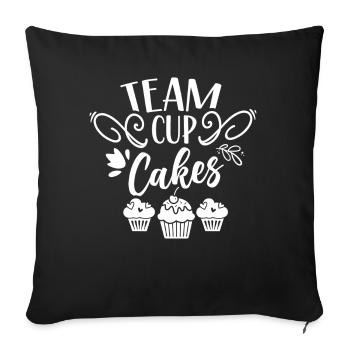 Team Cupcakes Lovers Food Cupcake Sweet - Sofa pillowcase 17,3'' x 17,3'' (45 x 45 cm) - black - Front