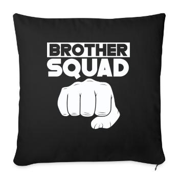 Brother Team Friendship Brothers Friend - Sofa pillowcase 17,3'' x 17,3'' (45 x 45 cm) - black - Front