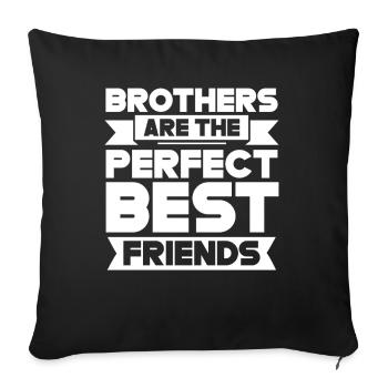 Les frères sont le meilleur ami parfait - Housse de coussin décorative 45 x 45 cm - noir - Devant