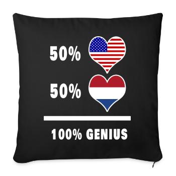 USA and The Netherlands ingenious flag design - Sofa pillowcase 17,3'' x 17,3'' (45 x 45 cm) - black - Front