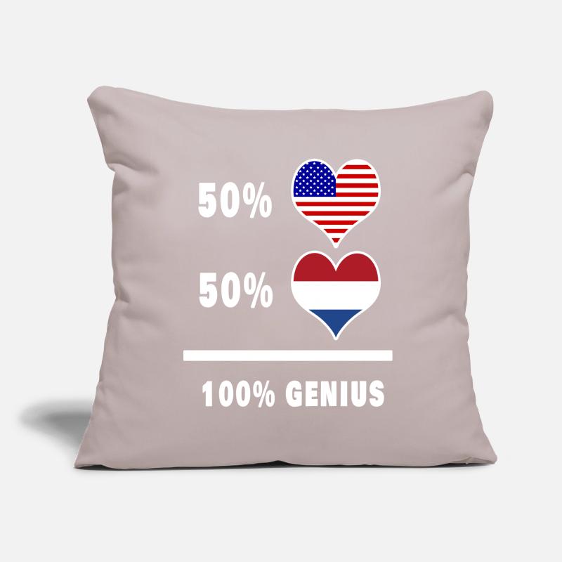 Conception ingénieuse du drapeau des États-Unis et des Pays-Bas Housse de coussin décorative 45 x 45 cm