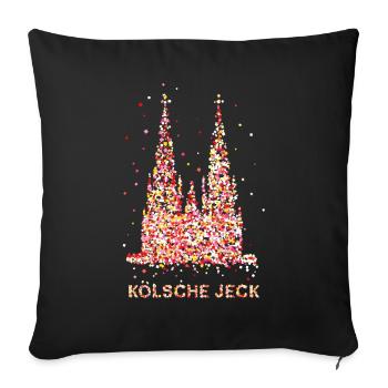Confetti in the Heart of Cologne Carnival Costume Replacement - Sofa pillowcase 17,3'' x 17,3'' (45 x 45 cm) - black - Front