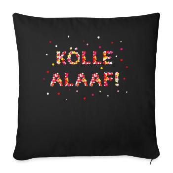 Kölle Alaaf Carnaval Rose Lundi Costume Remplacement Jeck - Housse de coussin décorative 45 x 45 cm - noir - Devant