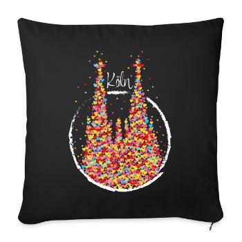 Cathédrale de Cologne Carnaval Carnaval Costume de remplacement Jeck - Housse de coussin décorative 45 x 45 cm - noir - Devant