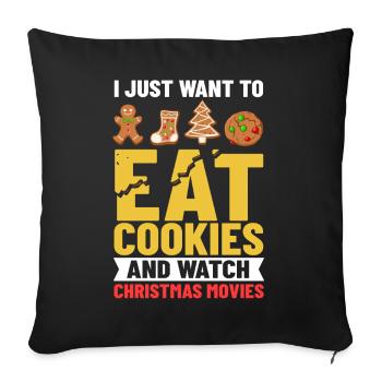 Biscuits de Noël Biscuits Cuisson Biscuits de Noël - Housse de coussin décorative 45 x 45 cm - noir - Devant