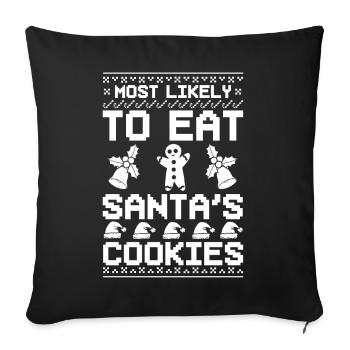 Biscuits de Noël Biscuits Cuisson Biscuits de Noël - Housse de coussin décorative 45 x 45 cm - noir - Devant