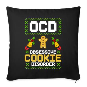 Biscuits de Noël Biscuits Cuisson Biscuits de Noël - Housse de coussin décorative 45 x 45 cm - noir - Devant