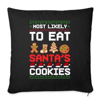 Biscuits de Noël Biscuits Cuisson Biscuits de Noël - Housse de coussin décorative 45 x 45 cm - noir - Devant