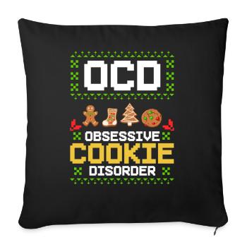 Christmas Cookies Biscuit Baking Christmas biscuits - Sofa pillowcase 17,3'' x 17,3'' (45 x 45 cm) - black - Front