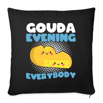 Gouda-abend Alle - Sofakissenbezug 45 x 45 cm - Schwarz - Vorne