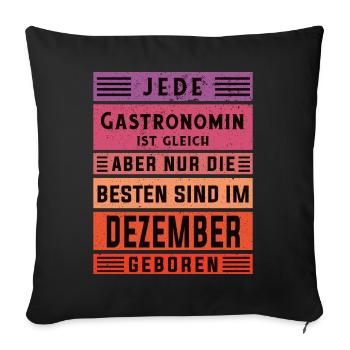 Restaurant Wirt Geburtstag Dezember geboren - Sofakissenbezug 45 x 45 cm - Schwarz - Vorne