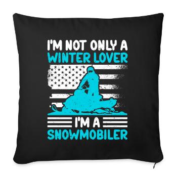 Snowmobile Snowmobiler Snowmobile Gift - Sofa pillowcase 17,3'' x 17,3'' (45 x 45 cm) - black - Front