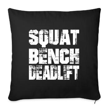 Banc de squat Soulevé de terre - Housse de coussin décorative 45 x 45 cm - noir - Devant
