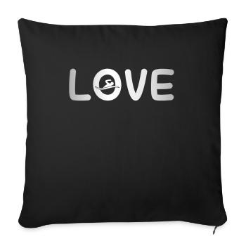 Amour de la natation - Housse de coussin décorative 45 x 45 cm - noir - Devant