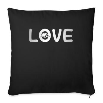 Camping Liebe - Sofakissenbezug 45 x 45 cm - Schwarz - Vorne