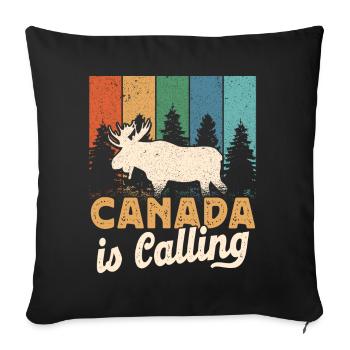 Le Canada appelle les canadiens à partir de vacances - Housse de coussin décorative 45 x 45 cm - noir - Devant