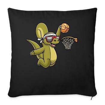Apatosaurus Dinosaurs Play Basketball Game - Sofa pillowcase 17,3'' x 17,3'' (45 x 45 cm) - black - Front